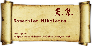 Rosenblat Nikoletta névjegykártya