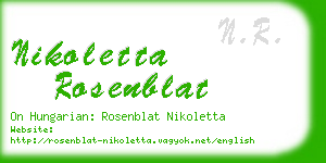 nikoletta rosenblat business card